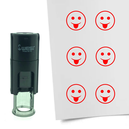 Tampon encreur smiley rigolo - Ø10 mm