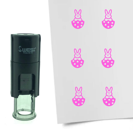 Tampon encreur lapin de Pâques dans un œuf - Ø10 mm