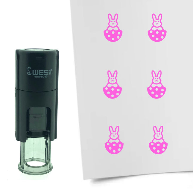 Tampon encreur lapin de Pâques dans un œuf - Ø10 mm