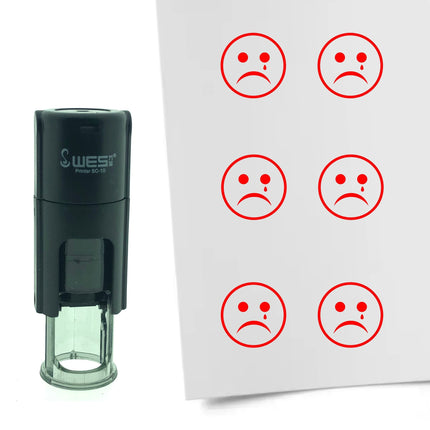 Tampon encreur smiley triste - Ø10 mm