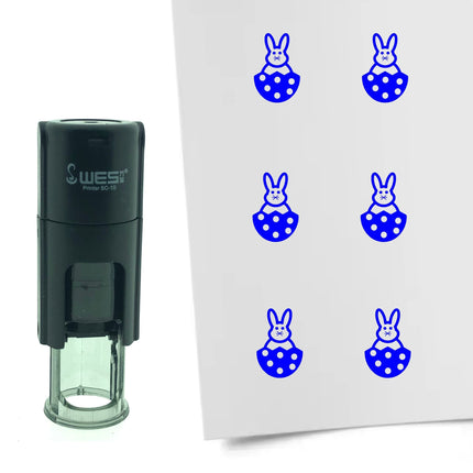 Tampon encreur lapin de Pâques dans un œuf - Ø10 mm