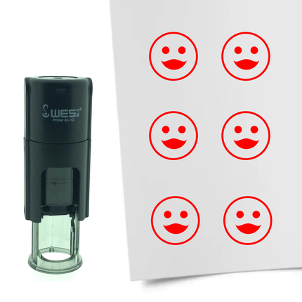 Tampon encreur smiley avec du rouge à lèvres - Ø10 mm