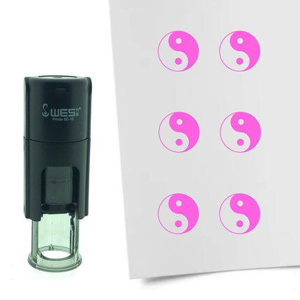 Tampon encreur ying et yang - Ø10 mm