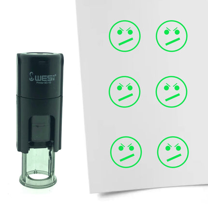 Tampon encreur smiley mécontent - Ø10 mm