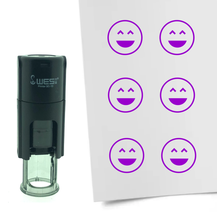 Tampon encreur smiley joyeux - Ø10 mm