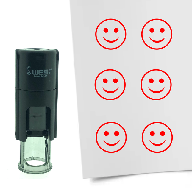 Tampon encreur smiley heureux - Ø10 mm