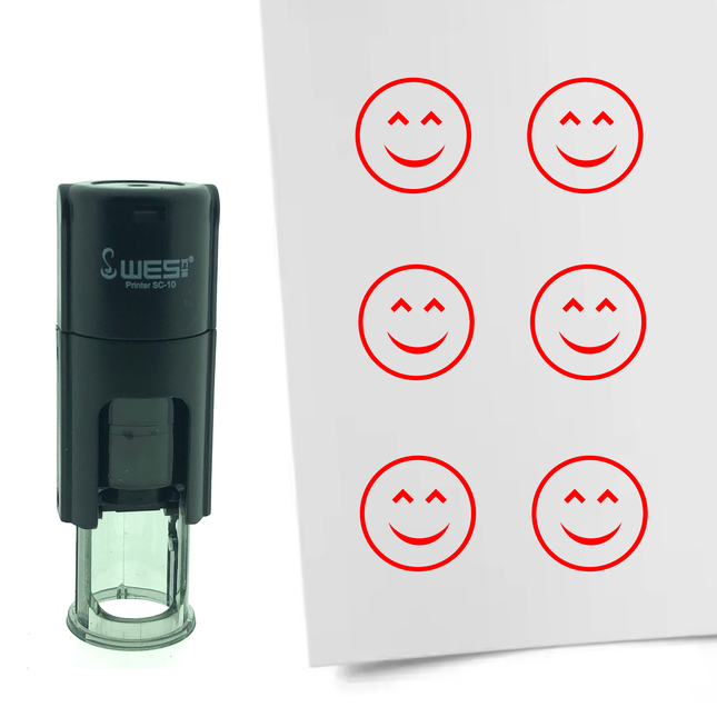 Tampon encreur smiley content - Ø10 mm