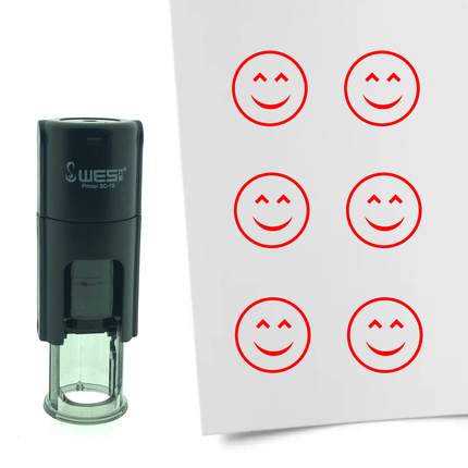 Tampon encreur smiley content - Ø10 mm