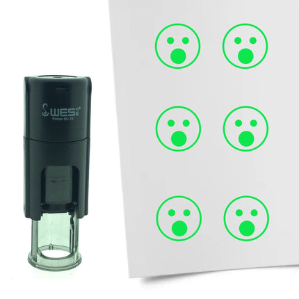 Tampon encreur smiley choqué - Ø10 mm