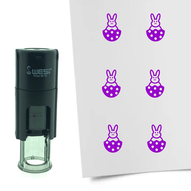 Tampon encreur lapin de Pâques dans un œuf - Ø10 mm