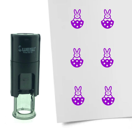 Tampon encreur lapin de Pâques dans un œuf - Ø10 mm