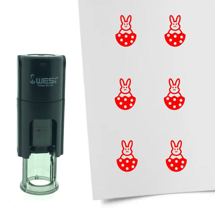 Tampon encreur lapin de Pâques dans un œuf - Ø10 mm