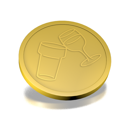 Jetons pour buvette bière et vin en relief - Ø29 mm - 250 pièces