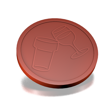 Jetons pour buvette bière et vin en relief - Ø29 mm - 250 pièces