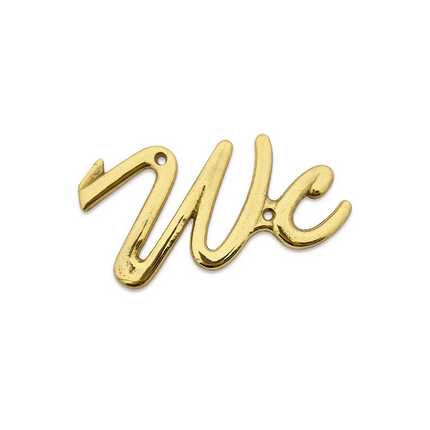 Plaque de porte lettres WC - en laiton