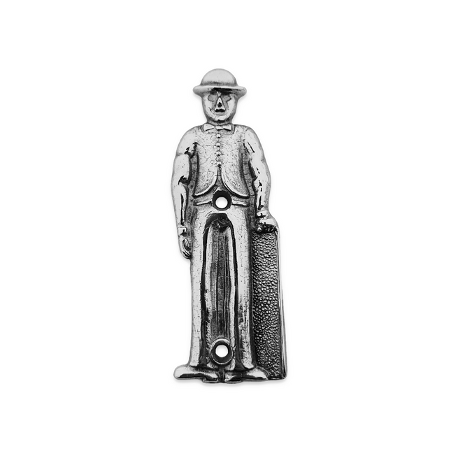Plaque de porte homme avec chapeau melon - en laiton