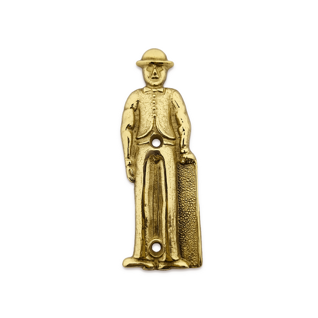 Plaque de porte homme avec chapeau melon - en laiton