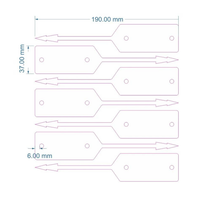 Étiquettes blanches pour garage et atelier - 190 x 37 mm - 500 pièces