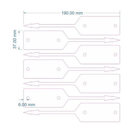 Étiquettes blanches pour garage et atelier - 190 x 37 mm - 500 pièces