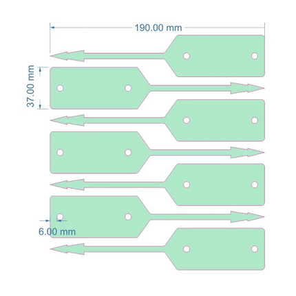Étiquettes vertes pour garage et atelier - 190 x 37 mm - 500 pièces
