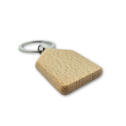 Porte-clés en bois maison - 45 x 35 mm - par pièce