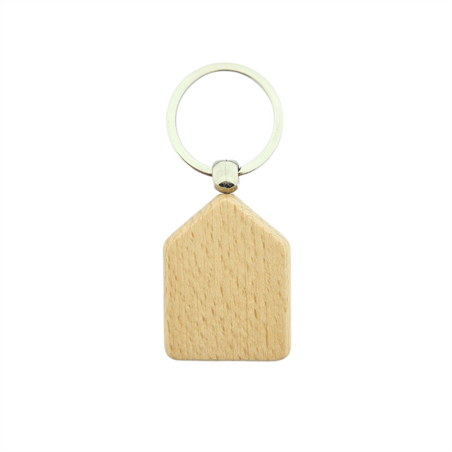 Porte-clés en bois maison - 45 x 35 mm - par pièce