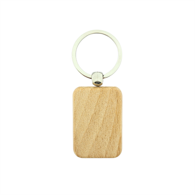 Porte-clés en bois petit rectangle - 44 x 40 mm - par pièce