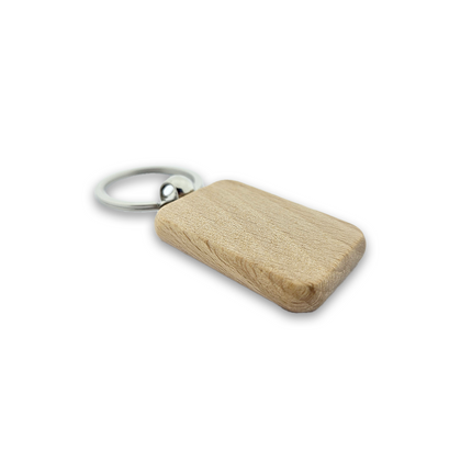 Porte-clés en bois petit rectangle - 44 x 40 mm - par pièce