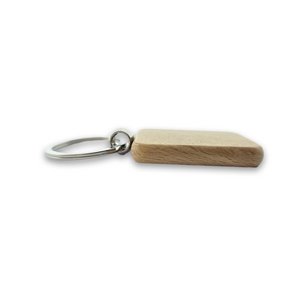 Porte-clés en bois petit rectangle - 44 x 40 mm - par pièce