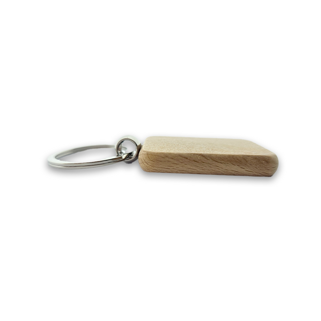 Porte-clés en bois petit rectangle - 44 x 40 mm - par pièce