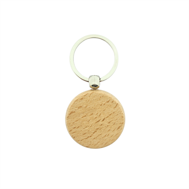Porte-clés en bois cercle - 40 x 40 mm - par pièce