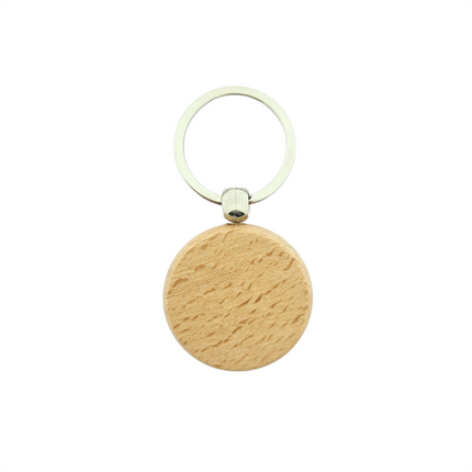 Porte-clés en bois cercle - 40 x 40 mm - par pièce