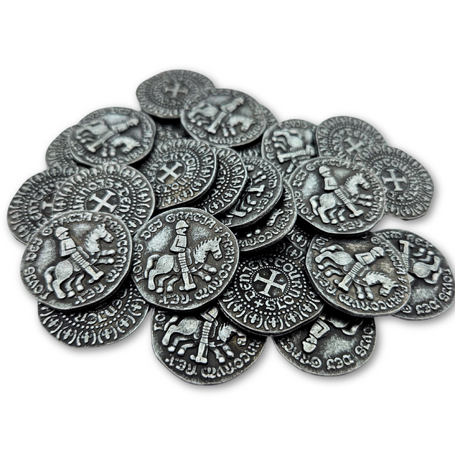 Réplique pièces médiévales apparence en argent Ø24 mm - 100 pièces