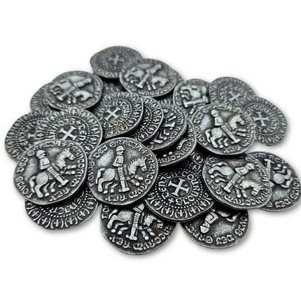 Réplique pièces médiévales apparence en argent Ø24 mm - 100 pièces