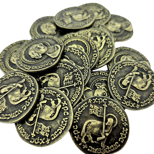 Réplique pièces médiévales 100 pièces apparence en or
