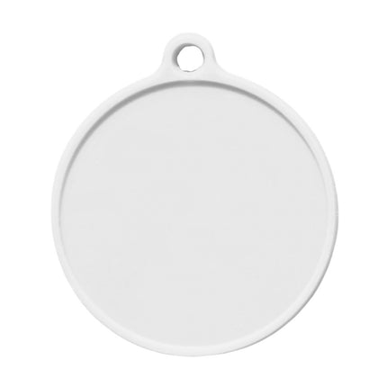 Porte-clés étiquette rond - 50 x 42,5 mm - par pièce