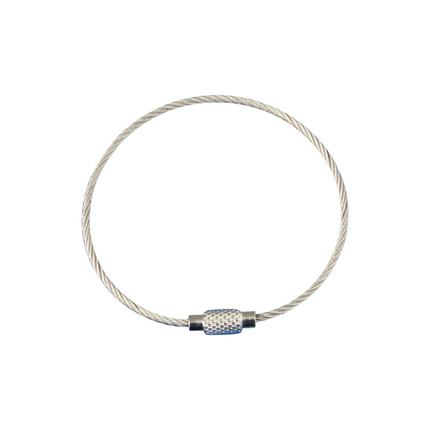 Porte-clés en fil d'acier inoxydable - 150 mm - par pièce