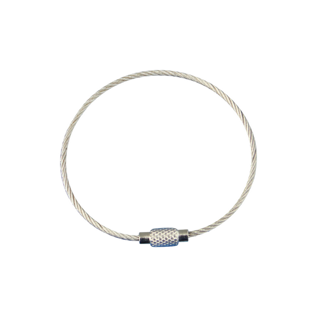 Porte-clés en fil d'acier inoxydable - 150 mm - par pièce