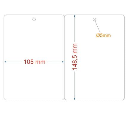 Étiquettes à suspendre blanches PET - 148,5 x 105 mm - 400 étiquettes