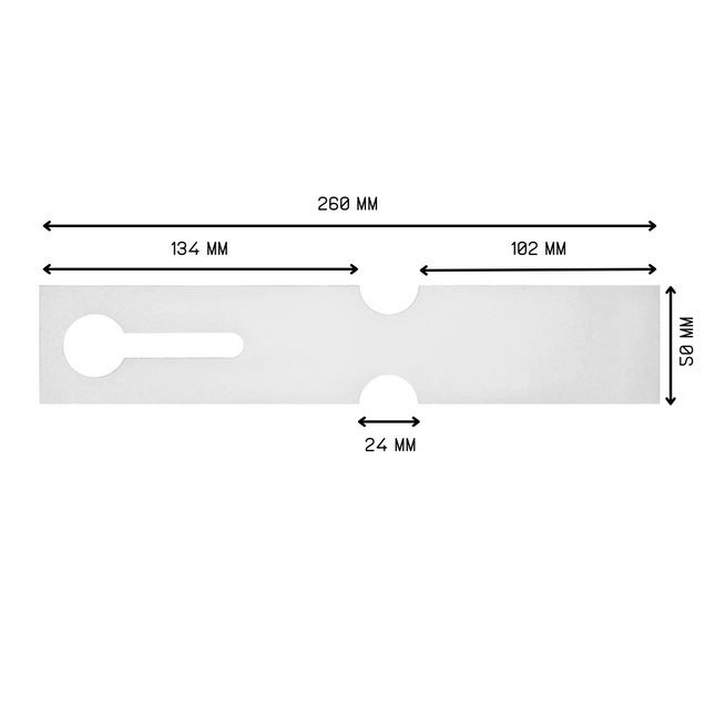 Étiquettes à boucles pour bacs E2 - 260 x 50 mm - en blanc - pour imprimante transfert thermique sur rouleau - 500 étiquettes