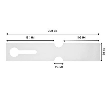 Étiquettes à boucles pour bacs E2 - 260 x 50 mm - en blanc - pour imprimante transfert thermique sur rouleau - 500 étiquettes