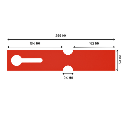 Étiquettes à boucle pour bacs E2 - 260 x 50 mm - en rouge - pour imprimante transfert thermique sur rouleau - 500 étiquettes
