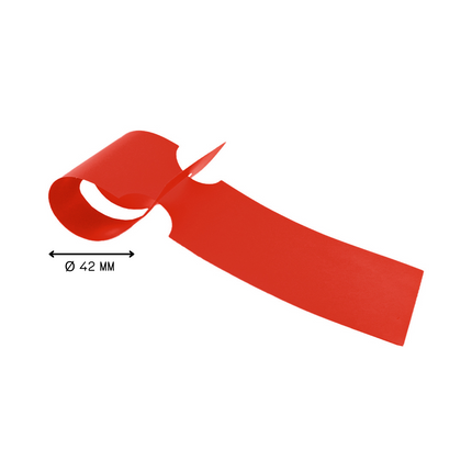 Étiquettes à boucle pour bacs E2 - 260 x 50 mm - en rouge - pour imprimante transfert thermique sur rouleau - 500 étiquettes