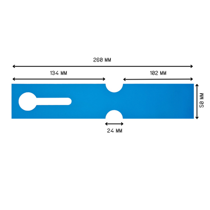 Étiquettes à boucle pour bacs E2 - 260 x 50 mm - en bleu - pour imprimante transfert thermique sur rouleau - 500 étiquettes