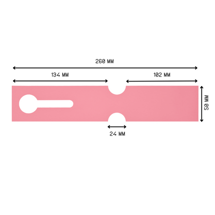 Étiquettes à boucle pour bacs E2 - 260 x 50 mm - en rose - pour imprimante transfert thermique sur rouleau - 500 étiquettes