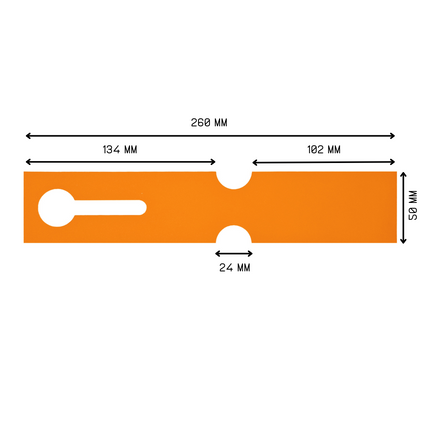 Étiquettes à boucles pour bacs E2 - 260 x 50 mm - en orange - pour imprimante transfert thermique sur rouleau - 500 étiquettes