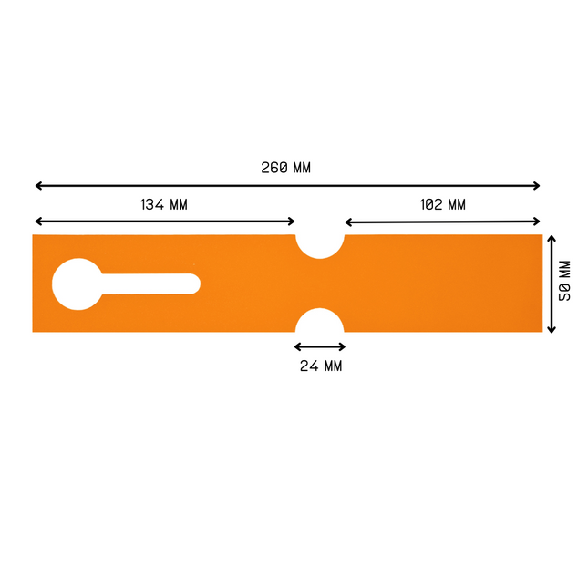 Étiquettes à boucles pour bacs E2 - 260 x 50 mm - en orange - pour imprimante transfert thermique sur rouleau - 500 étiquettes