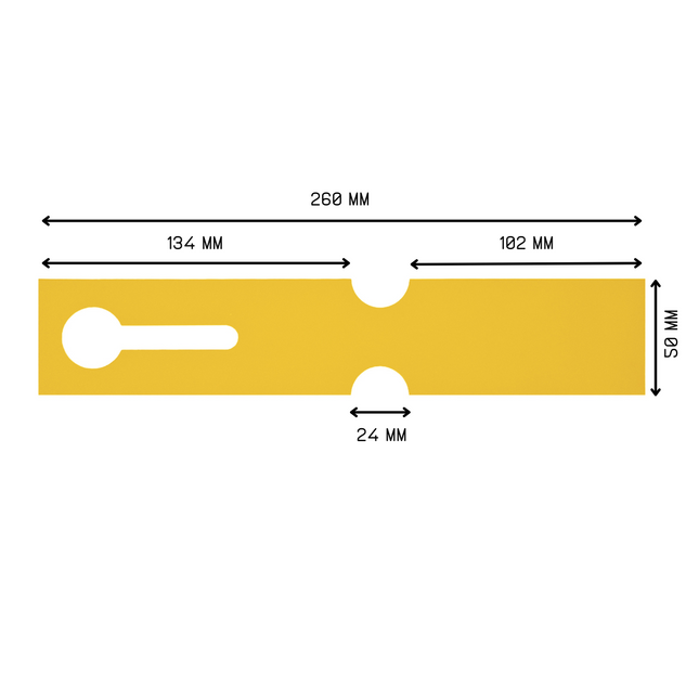 Étiquettes à boucle pour bacs E2 - 260 x 50 mm - en jaune - pour imprimante transfert thermique sur rouleau - 500 étiquettes