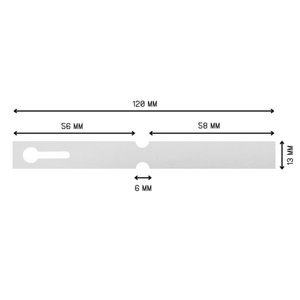 Étiquettes à boucle blanches - 120 x 13 mm - 1000 étiquettes sur rouleau PVC