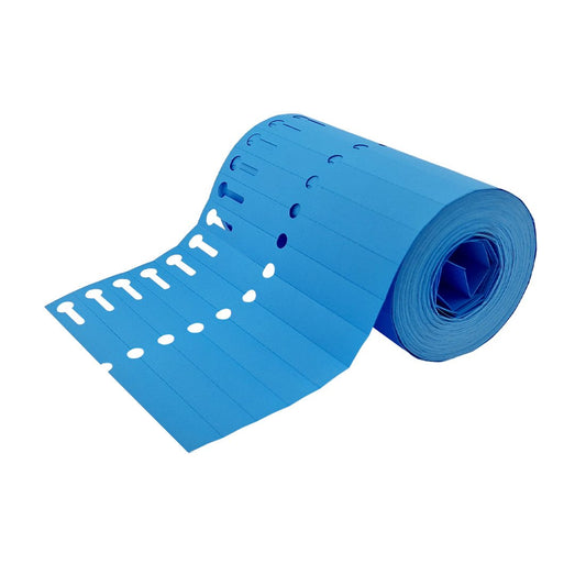 Étiquettes à boucle bleues - 120 x 13 mm - 1000 étiquettes sur rouleau PVC